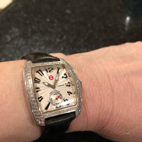 Michele Watch Accessories - Authentic Michele Urban Diamond steel watch. Gently used.Genuine Diamonds 💎